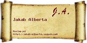 Jakab Alberta névjegykártya